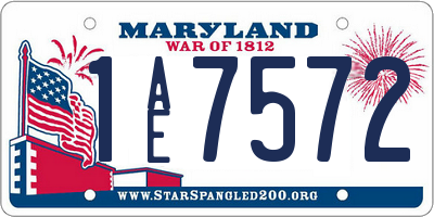 MD license plate 1AE7572