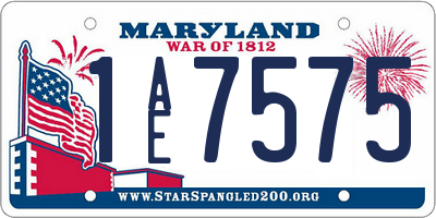 MD license plate 1AE7575