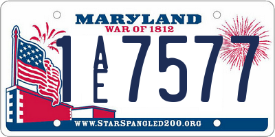 MD license plate 1AE7577