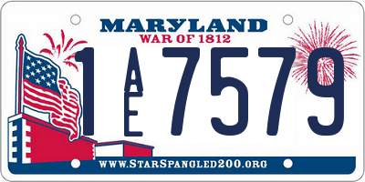 MD license plate 1AE7579