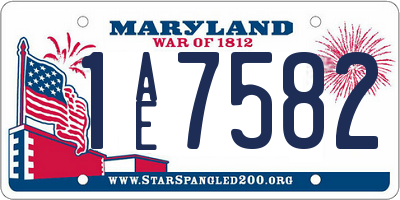 MD license plate 1AE7582