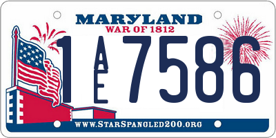 MD license plate 1AE7586