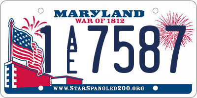 MD license plate 1AE7587
