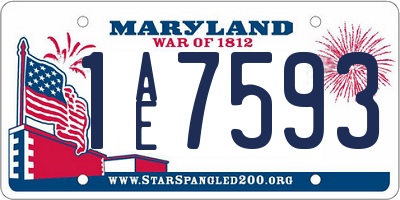 MD license plate 1AE7593