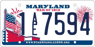 MD license plate 1AE7594