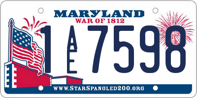 MD license plate 1AE7598