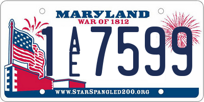 MD license plate 1AE7599