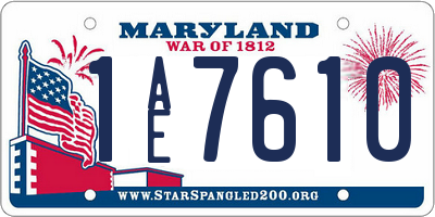 MD license plate 1AE7610