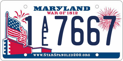MD license plate 1AE7667