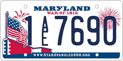MD license plate 1AE7690