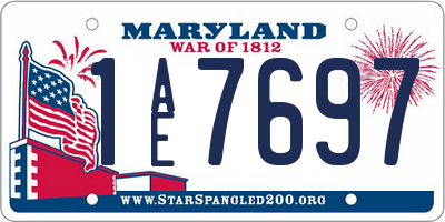 MD license plate 1AE7697