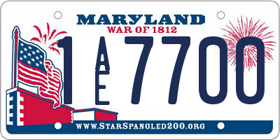 MD license plate 1AE7700