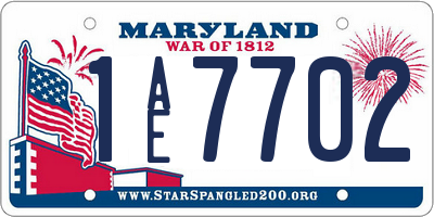 MD license plate 1AE7702