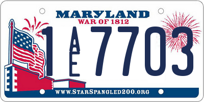 MD license plate 1AE7703