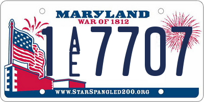 MD license plate 1AE7707