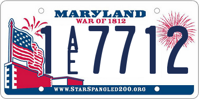 MD license plate 1AE7712