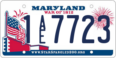 MD license plate 1AE7723