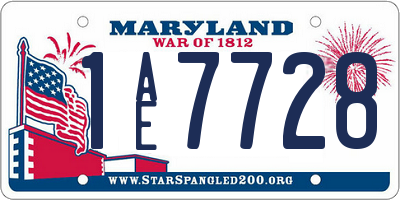 MD license plate 1AE7728