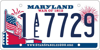 MD license plate 1AE7729