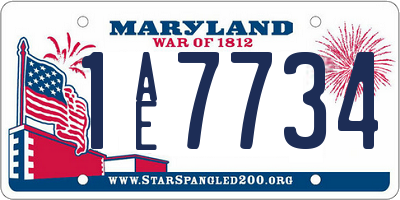 MD license plate 1AE7734