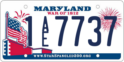 MD license plate 1AE7737