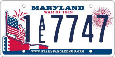 MD license plate 1AE7747