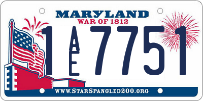 MD license plate 1AE7751