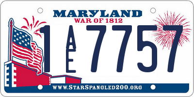 MD license plate 1AE7757