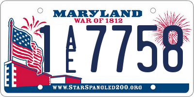 MD license plate 1AE7758