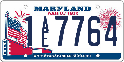MD license plate 1AE7764