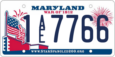 MD license plate 1AE7766