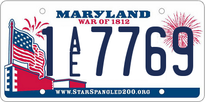 MD license plate 1AE7769