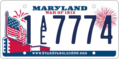 MD license plate 1AE7774