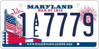 MD license plate 1AE7779