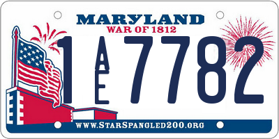 MD license plate 1AE7782