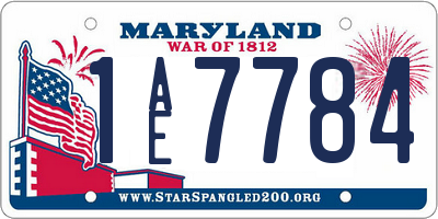 MD license plate 1AE7784