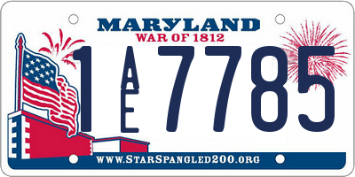 MD license plate 1AE7785