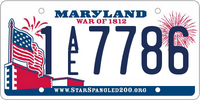 MD license plate 1AE7786