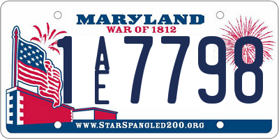 MD license plate 1AE7798