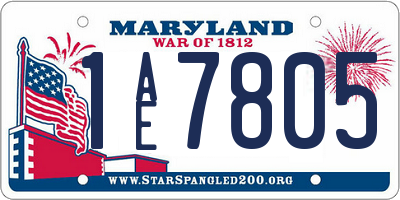 MD license plate 1AE7805