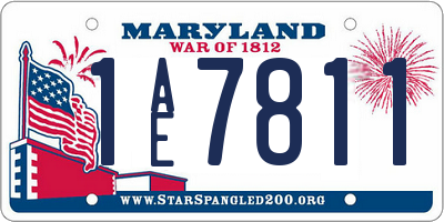 MD license plate 1AE7811