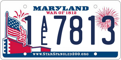 MD license plate 1AE7813