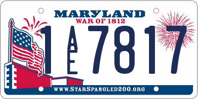 MD license plate 1AE7817