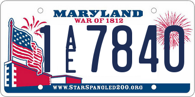 MD license plate 1AE7840