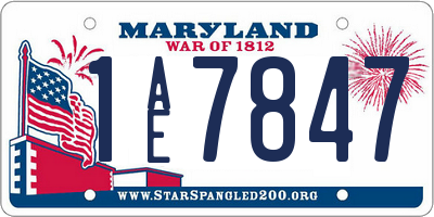 MD license plate 1AE7847