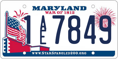 MD license plate 1AE7849