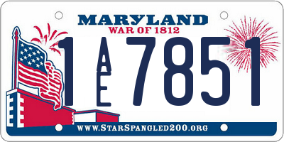 MD license plate 1AE7851