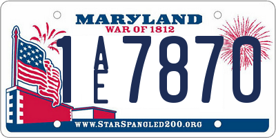 MD license plate 1AE7870