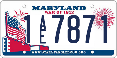 MD license plate 1AE7871
