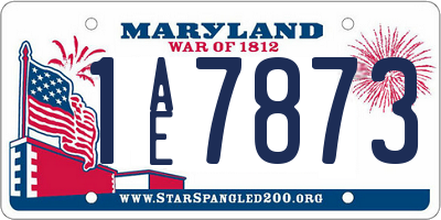 MD license plate 1AE7873